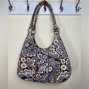 🩶 VERA BRADLEY Large Hobo Bag in Slate Blooms